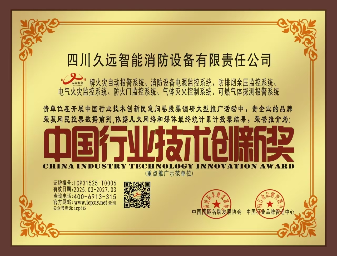 中国行业技术创新奖奖牌